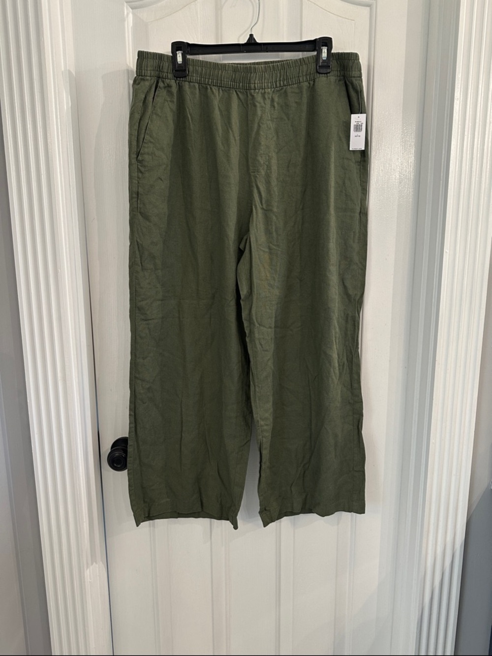 Old Navy Linen Blend Olive Green Wide-Leg Pants